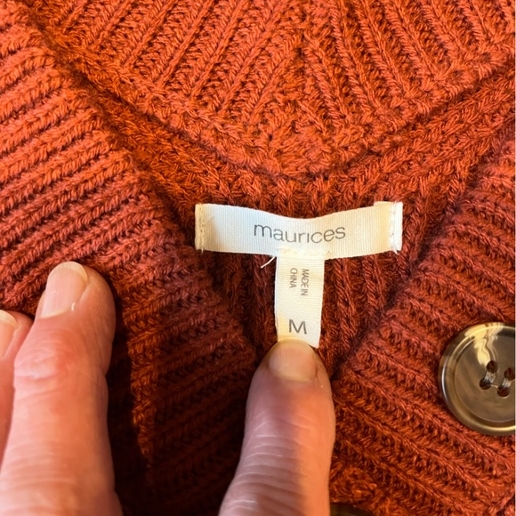 Maurice’s V-neck sweater, size medium rust color - Picture 2 of 3